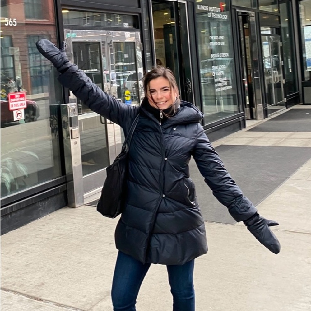 Black Puffer Jacket from Zara (XS)